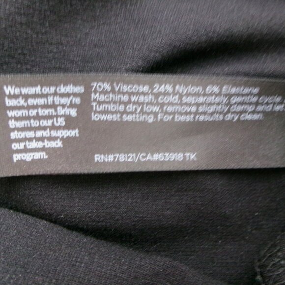 Eileen Fisher Jet Black Pull On Relaxed Straight Leg Stretchy Pants SP MP S / M - Picture 7 of 7